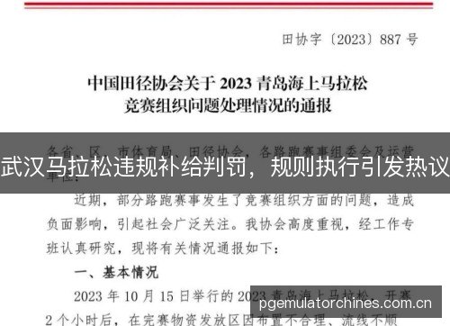 武汉马拉松违规补给判罚,规则执行引发热议 武汉马拉松违规补给判罚,规则执行引发热议